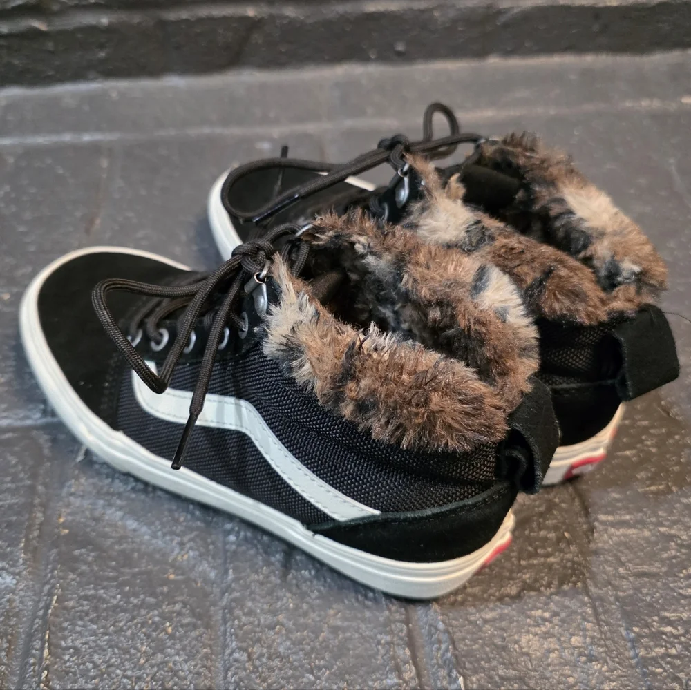 Vans Sk8-Hi MTE Leopard Faux Fur Boots, Women's Size 7